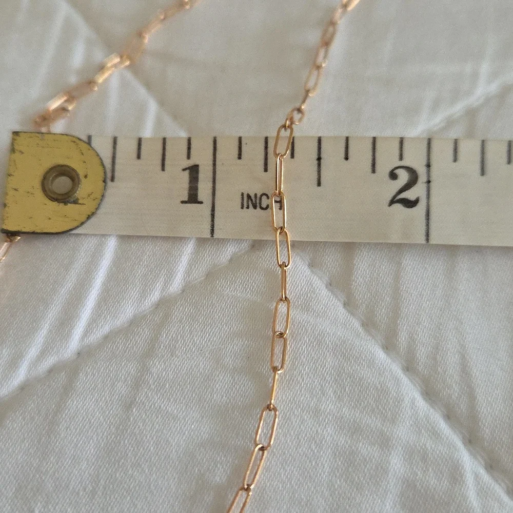 14" Thin Paperclip Necklace, Rose Gold Fill - Picture 5 of 5